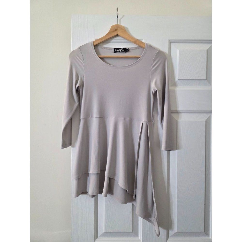 SIMPLI Asymmetrical Scoop Neck Blouse 2